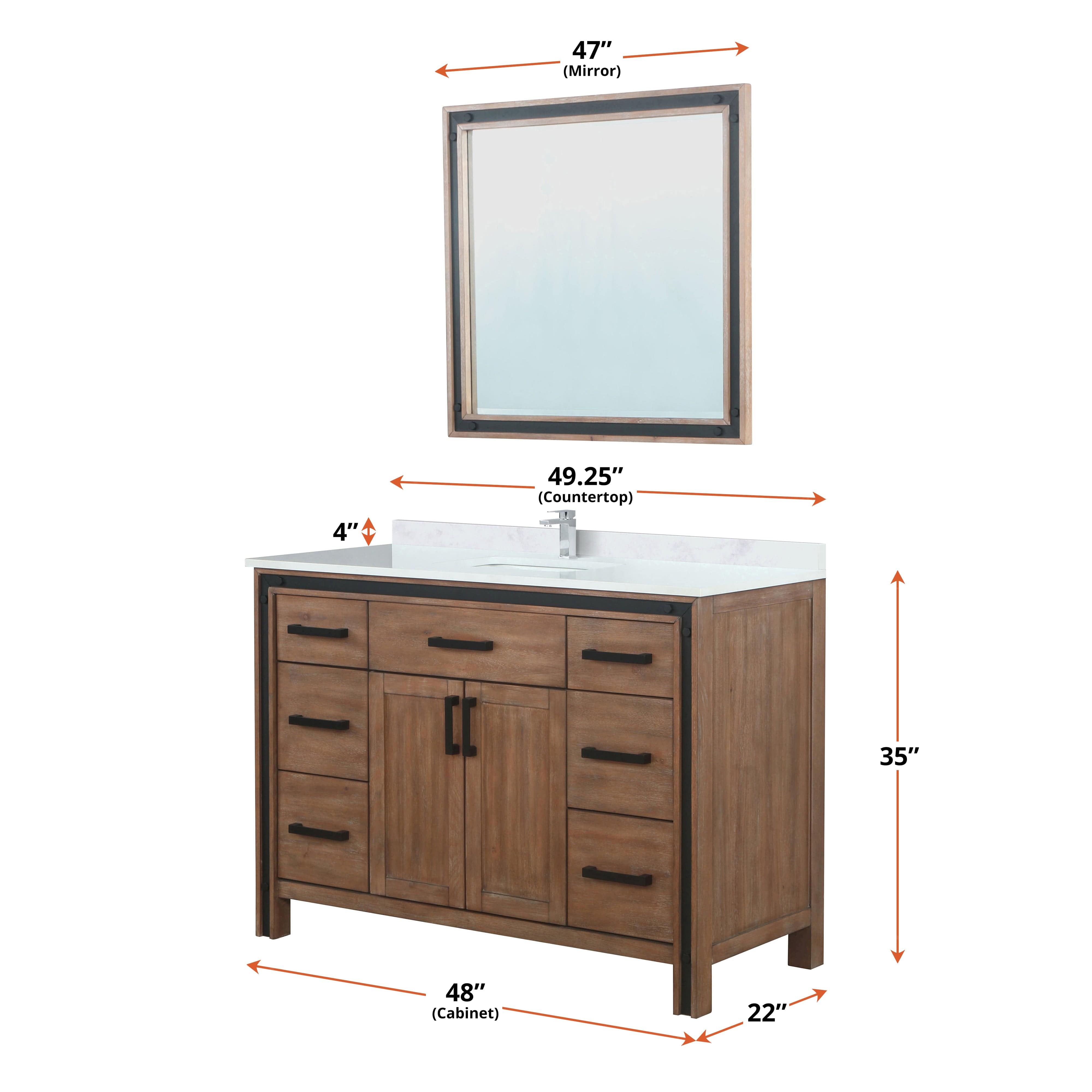 Ziva 48" x 22" Single Bath Vanity Bathroom Vanity - Shop at Home Craft Studio - 15