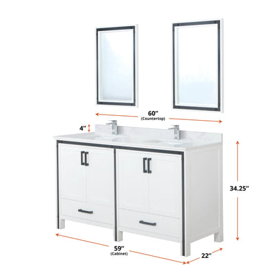 Ziva 60" x 22" Double Bath Vanity Bathroom Vanity - Shop at Home Craft Studio - 4