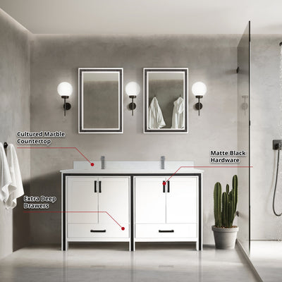 Ziva 60" x 22" Double Bath Vanity Bathroom Vanity - Shop at Home Craft Studio - 7