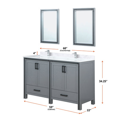 Ziva 60" x 22" Double Bath Vanity Bathroom Vanity - Shop at Home Craft Studio - 9