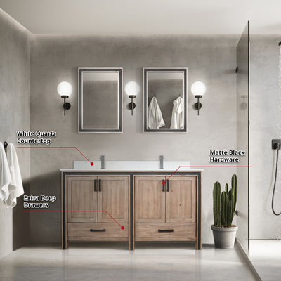 Ziva 60" x 22" Double Bath Vanity Bathroom Vanity - Shop at Home Craft Studio - 14