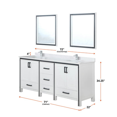 Ziva 72" x 22" Double Bath Vanity Bathroom Vanity - Shop at Home Craft Studio - 3