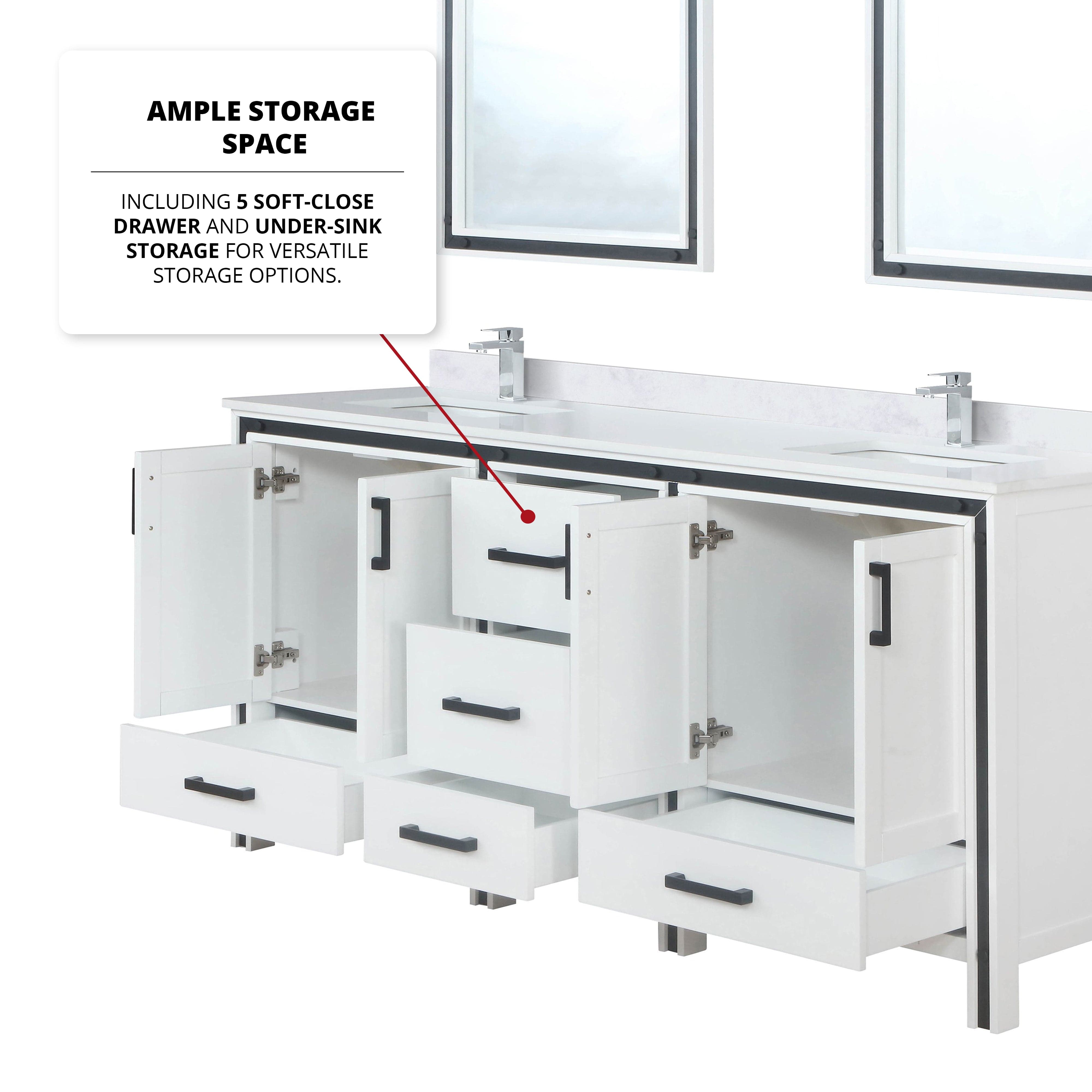 Ziva 72" x 22" Double Bath Vanity Bathroom Vanity - Shop at Home Craft Studio - 5