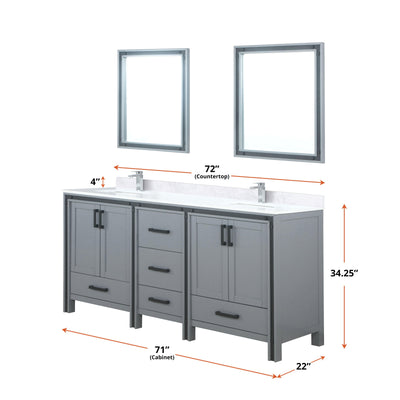 Ziva 72" x 22" Double Bath Vanity Bathroom Vanity - Shop at Home Craft Studio - 17