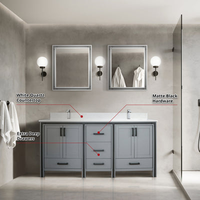 Ziva 72" x 22" Double Bath Vanity Bathroom Vanity - Shop at Home Craft Studio - 18