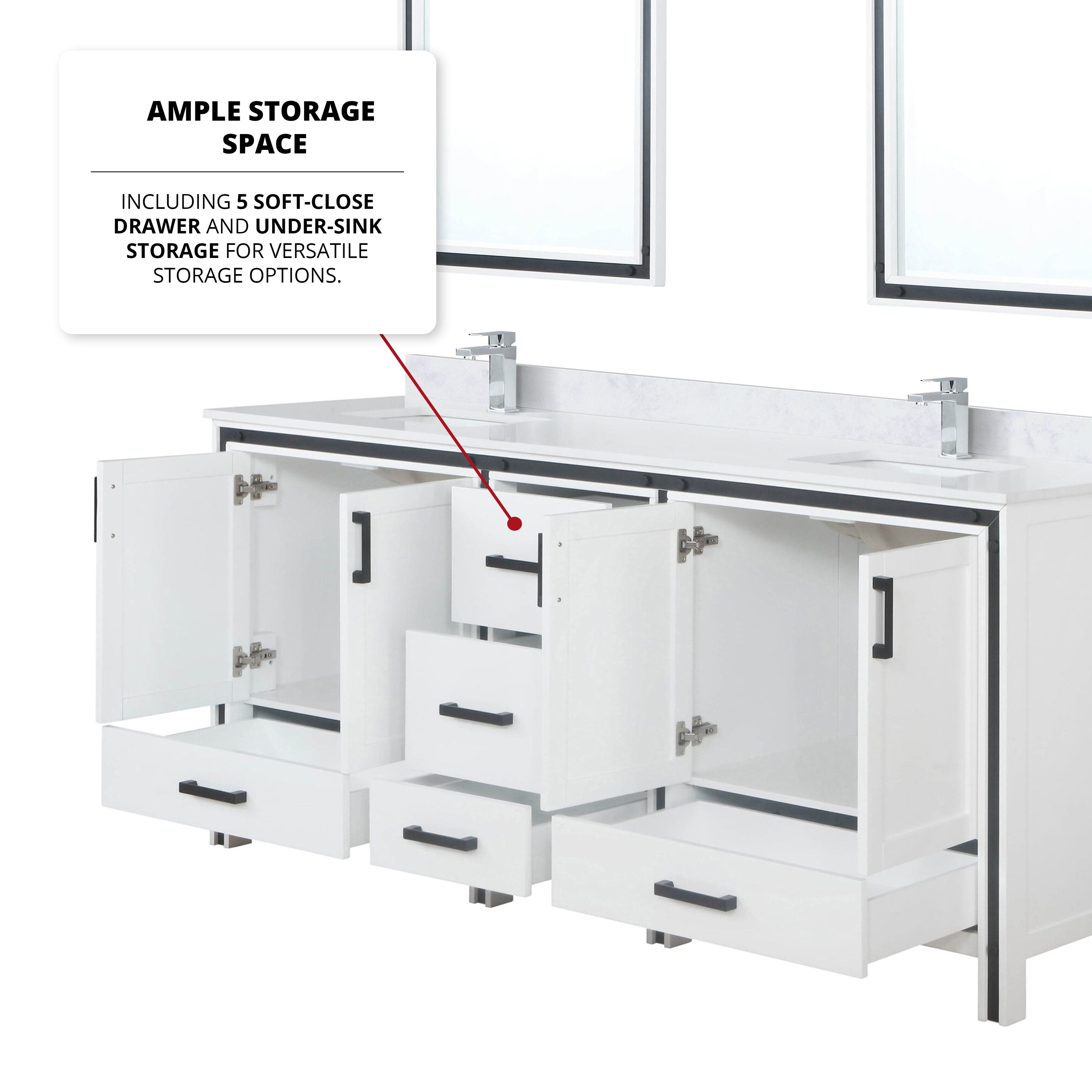 Ziva 80" x 22" Double Bath Vanity Bathroom Vanity - Shop at Home Craft Studio - 6