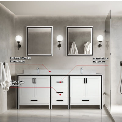 Ziva 80" x 22" Double Bath Vanity Bathroom Vanity - Shop at Home Craft Studio - 8