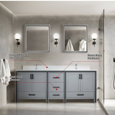 Ziva 80" x 22" Double Bath Vanity Bathroom Vanity - Shop at Home Craft Studio - 16