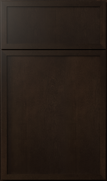 Allure Luna Kona cabinet with smooth surfaces, walnut brown stained finish highlighting unique wood grain.