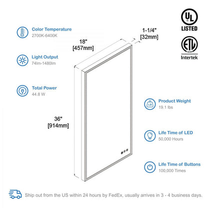 Stellar 18 Inch LED Mirror