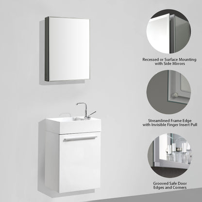 Aluminum Medicine Cabinet with Mirror – MC8 1620