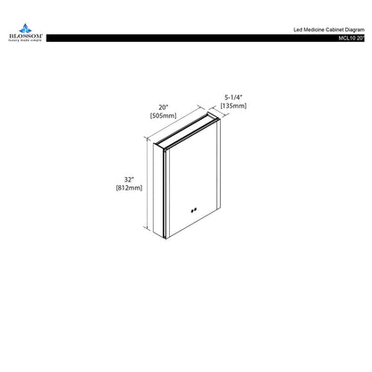 Pollux- 20 Inch LED Medicine Cabinet