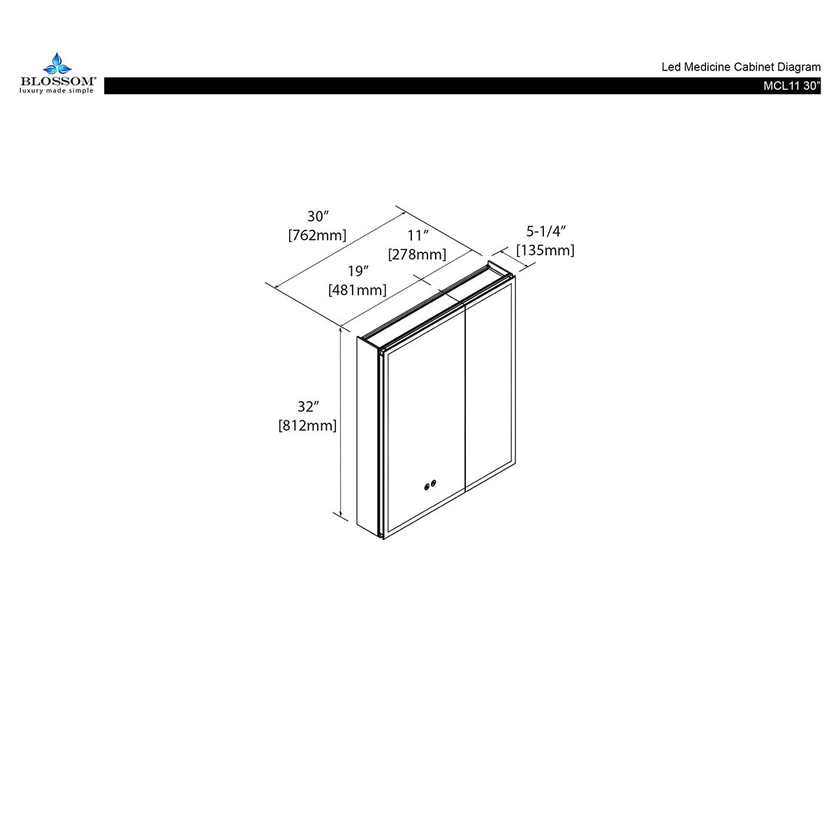 Capella – 30 Inch LED Medicine Cabinet