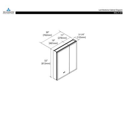 Capella – 30 Inch LED Medicine Cabinet