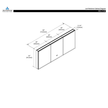 Capella – 60 Inch LED Medicine Cabinet