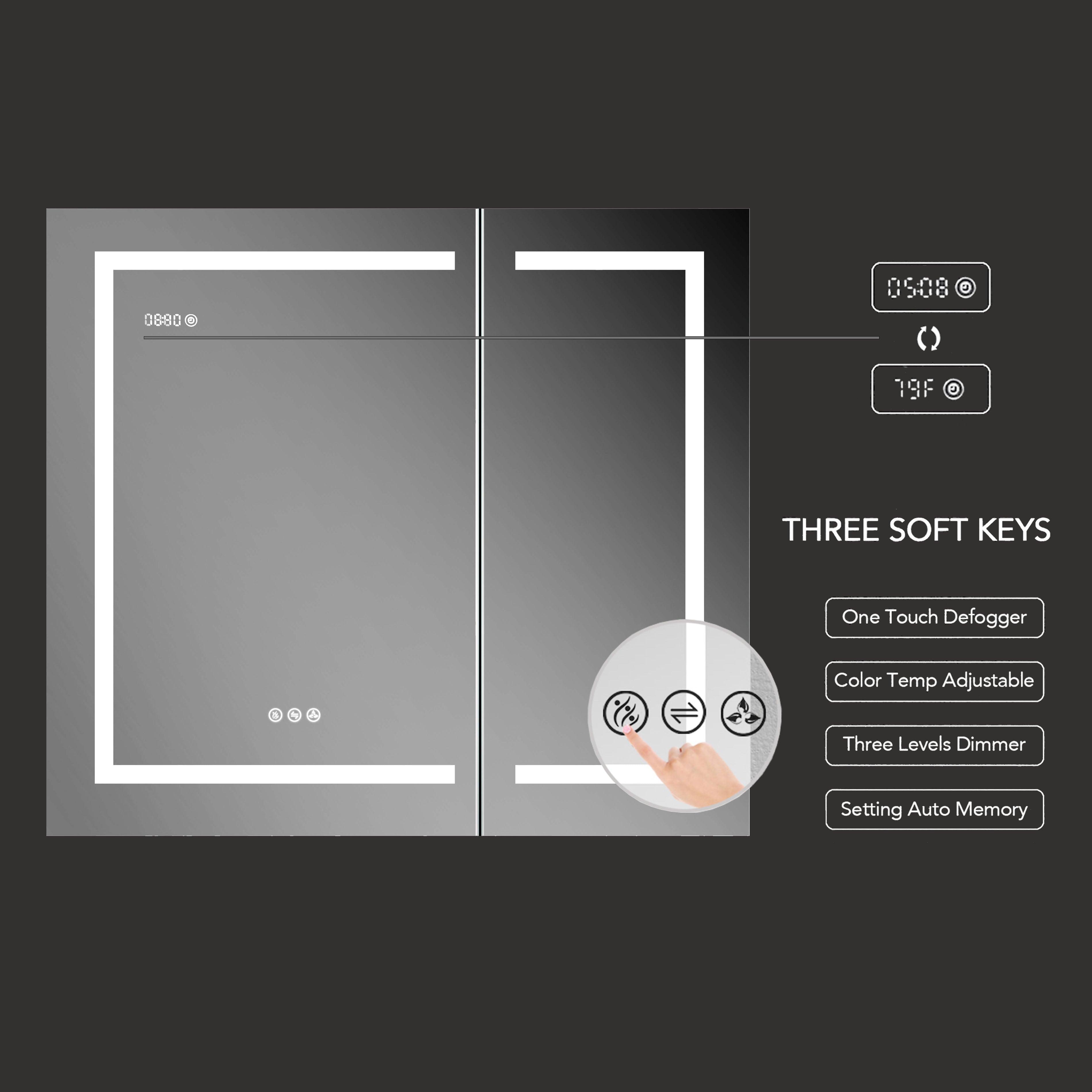 Asta – 36 Inches LED Medicine Cabinet
