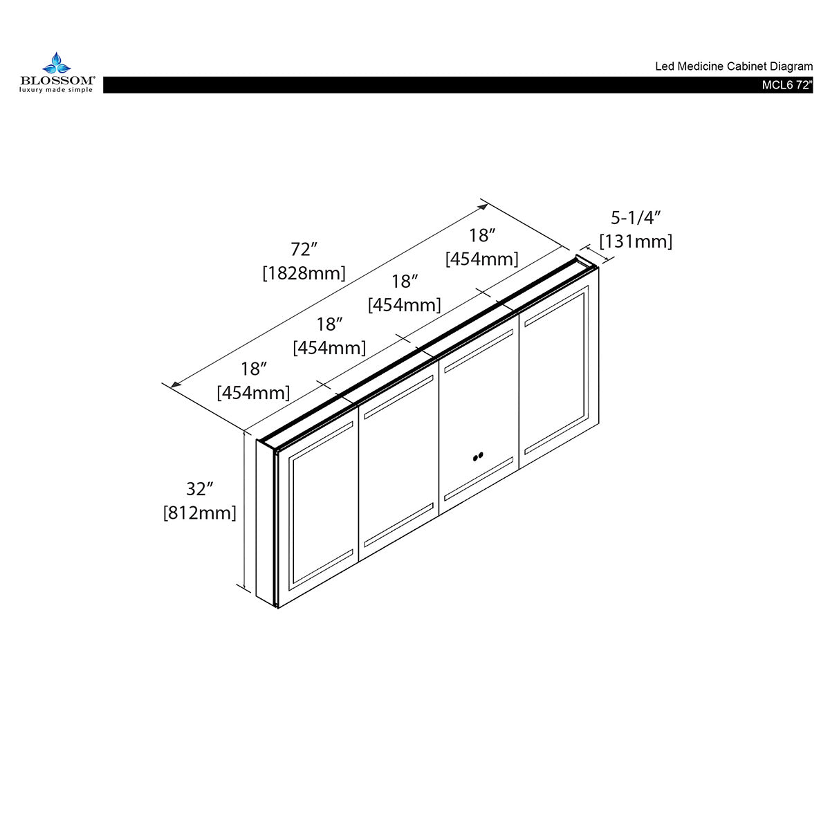 Canopus- 72 Inch LED Medicine Cabinet