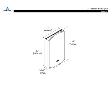 Castor – 24 Inch LED Medicine Cabinet