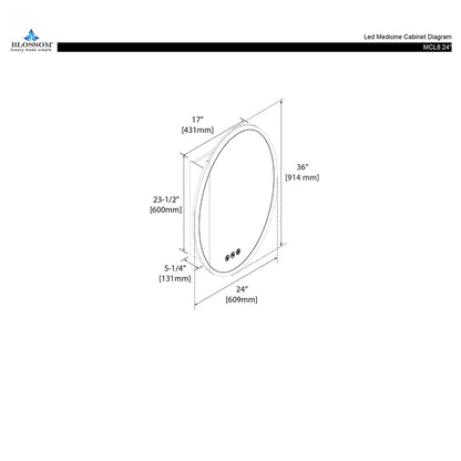 Spica – 24 Inch LED Medicine Cabinet