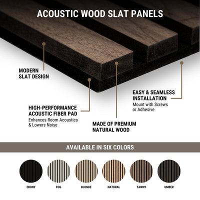 ACOUSTIC WOOD SLAT PANEL NATURAL 9.5X120 Acoustic Wood Slat - Shop at Home Craft Studio - 6