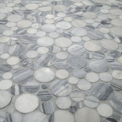 ALASKA GRAY PEBBLES MESH BACKED Mosaic, Floor or Wall Tile - Shop at Home Craft Studio - 2