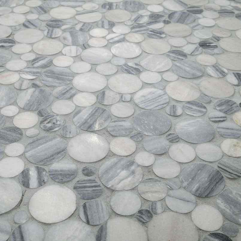 ALASKA GRAY PEBBLES MESH BACKED Mosaic, Floor or Wall Tile - Shop at Home Craft Studio - 2