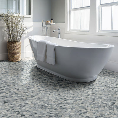 ALASKA GRAY PEBBLES MESH BACKED Mosaic, Floor or Wall Tile - Shop at Home Craft Studio - 8