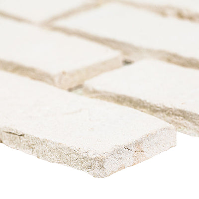 ALPINE WHITE CLAY BRICK 2.25X7.5 MESH Floor or Wall Tile - Shop at Home Craft Studio - 4