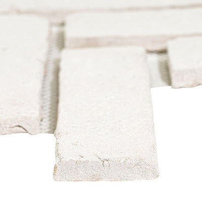 ALPINE WHITE CLAY BRICK HERRINGBONE Wall Tile, Mosaic - Shop at Home Craft Studio - 4