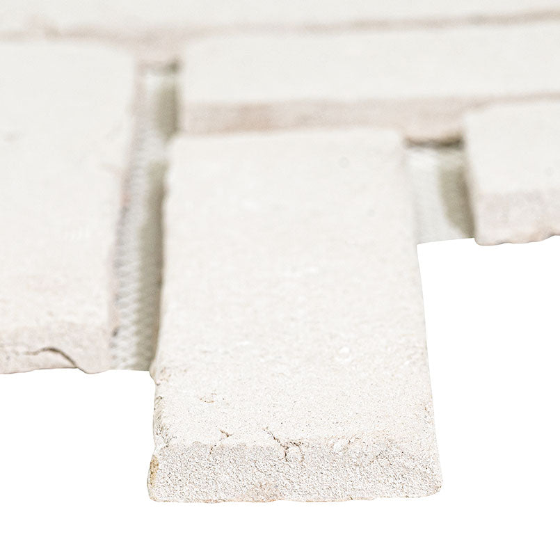 ALPINE WHITE CLAY BRICK HERRINGBONE Wall Tile, Mosaic - Shop at Home Craft Studio - 4