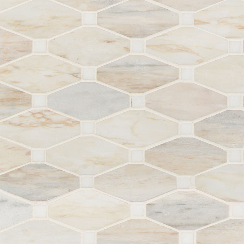 ANGORA ELONGATED OCTAGON Floor or Wall Tile, Mosaic - Shop at Home Craft Studio - 1