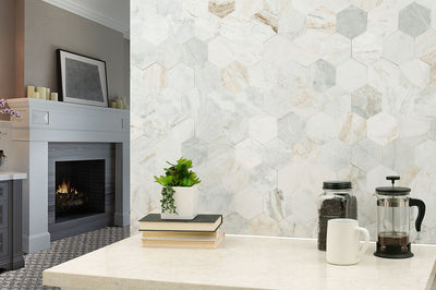ARABESCATO VENATO 4" HEX PEEL AND STICK Wall Tile, Mosaic - Shop at Home Craft Studio - 6