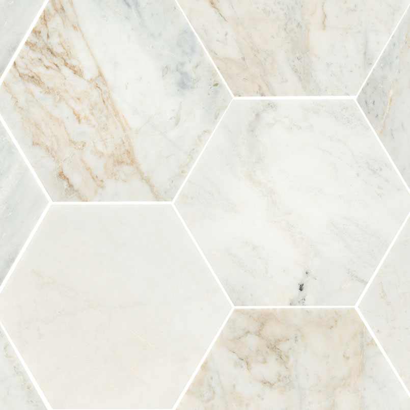 ARABESCATO VENATO 8" HEXAGON HONED Floor or Wall Tile - Shop at Home Craft Studio - 1