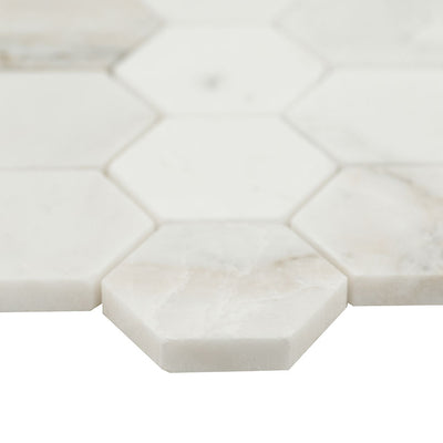 ARABESCATO VENATO WHITE  2" HEXAGON HONED Mosaic, Floor or Wall Tile - Shop at Home Craft Studio - 3