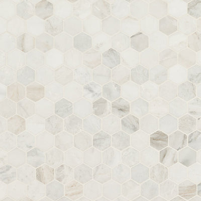 ARABESCATO VENATO WHITE  2" HEXAGON HONED Mosaic, Floor or Wall Tile - Shop at Home Craft Studio - 4
