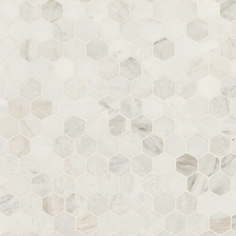 ARABESCATO VENATO WHITE  2" HEXAGON HONED Mosaic, Floor or Wall Tile - Shop at Home Craft Studio - 4