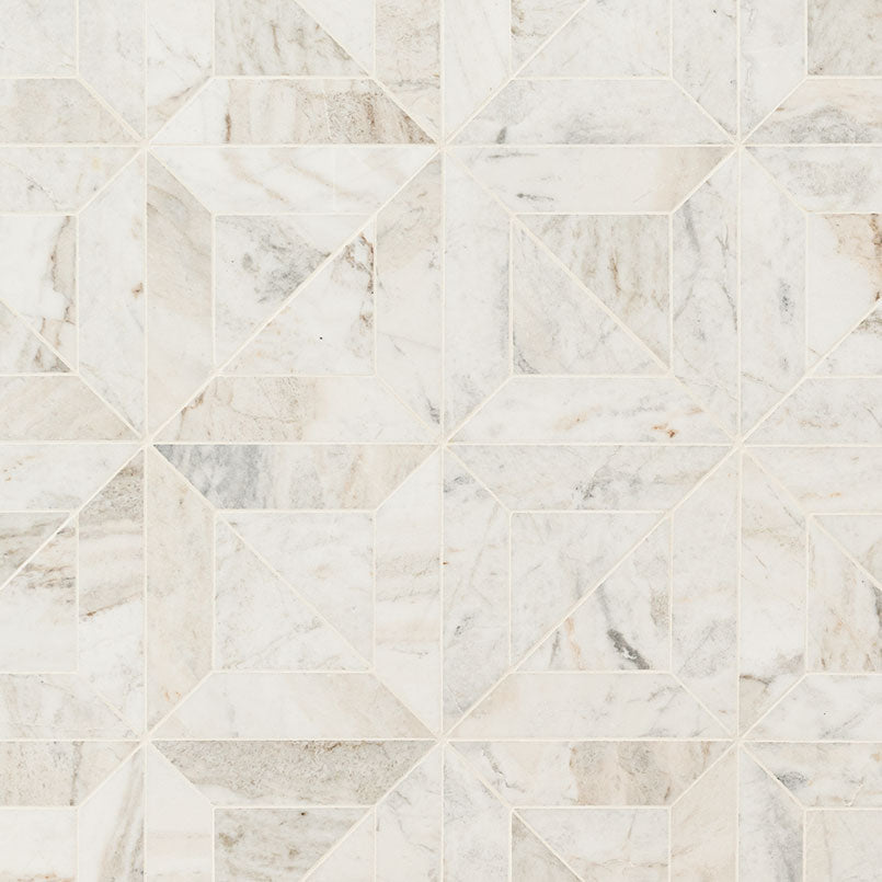 ARABESCATO VENATO WHITE ARGYLE PATTERN Floor or Wall Tile, Mosaic - Shop at Home Craft Studio - 2