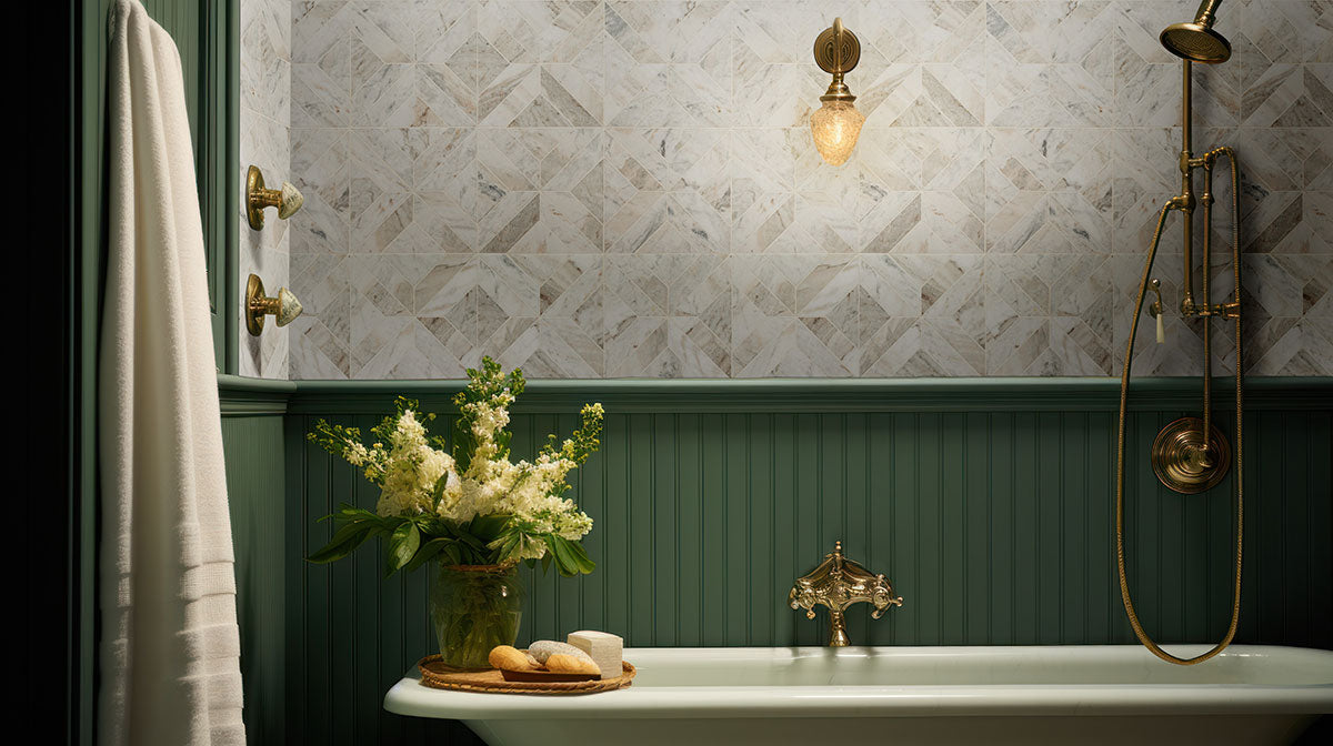 ARABESCATO VENATO WHITE ARGYLE PATTERN Floor or Wall Tile, Mosaic - Shop at Home Craft Studio - 8