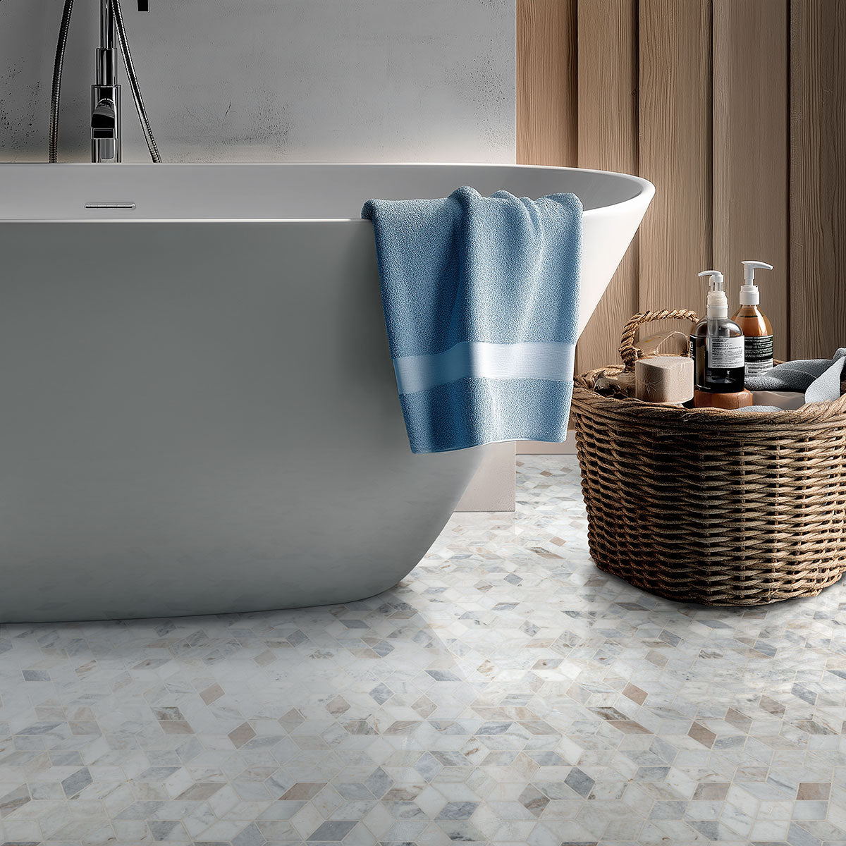 ARABESCATO VENATO WHITE CUBE HONED Mosaic, Floor or Wall Tile - Shop at Home Craft Studio - 5