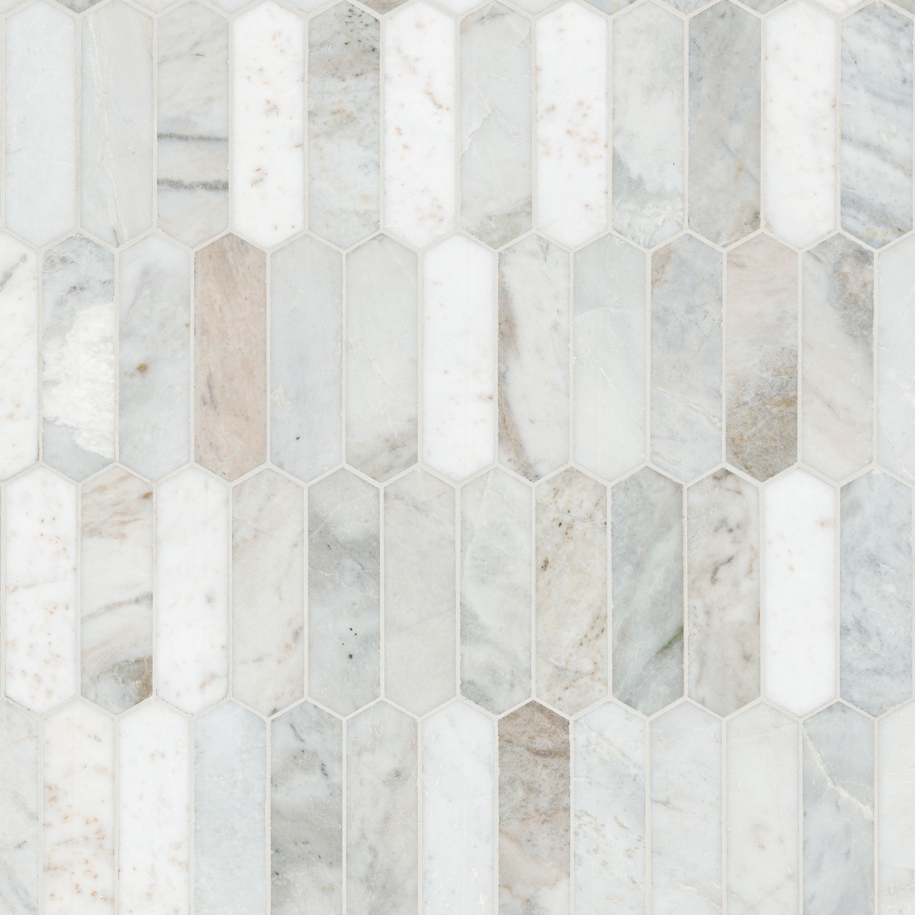 ARABESCATO VENATO WHITE PICKET HONED Mosaic, Floor or Wall Tile - Shop at Home Craft Studio - 2