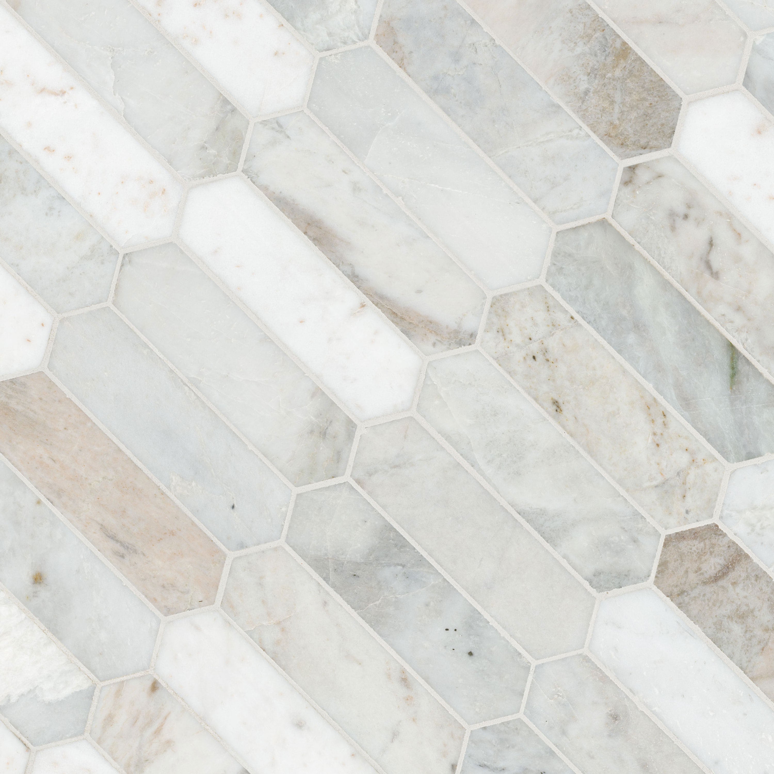 ARABESCATO VENATO WHITE PICKET HONED Mosaic, Floor or Wall Tile - Shop at Home Craft Studio - 3