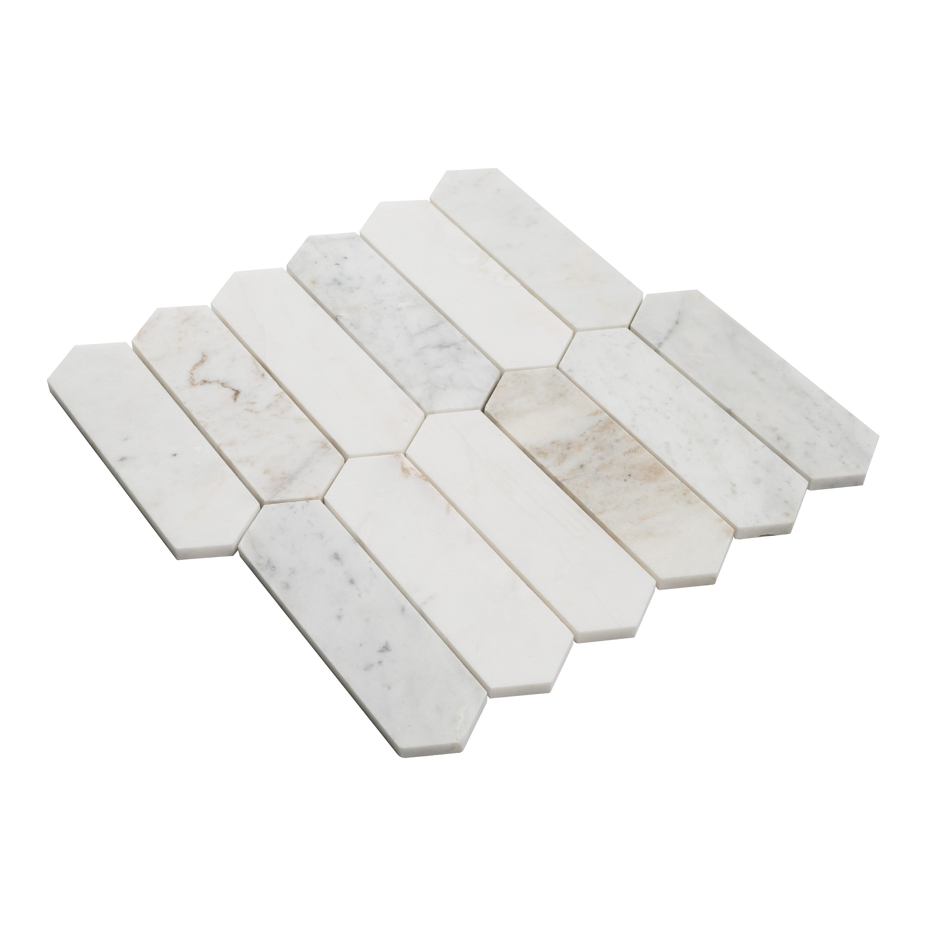 ARABESCATO VENATO WHITE PICKET HONED Mosaic, Floor or Wall Tile - Shop at Home Craft Studio - 4