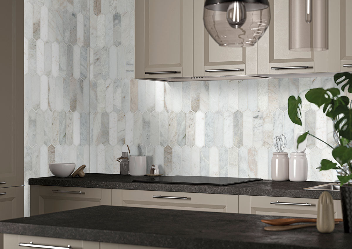ARABESCATO VENATO WHITE PICKET HONED Mosaic, Floor or Wall Tile - Shop at Home Craft Studio - 9