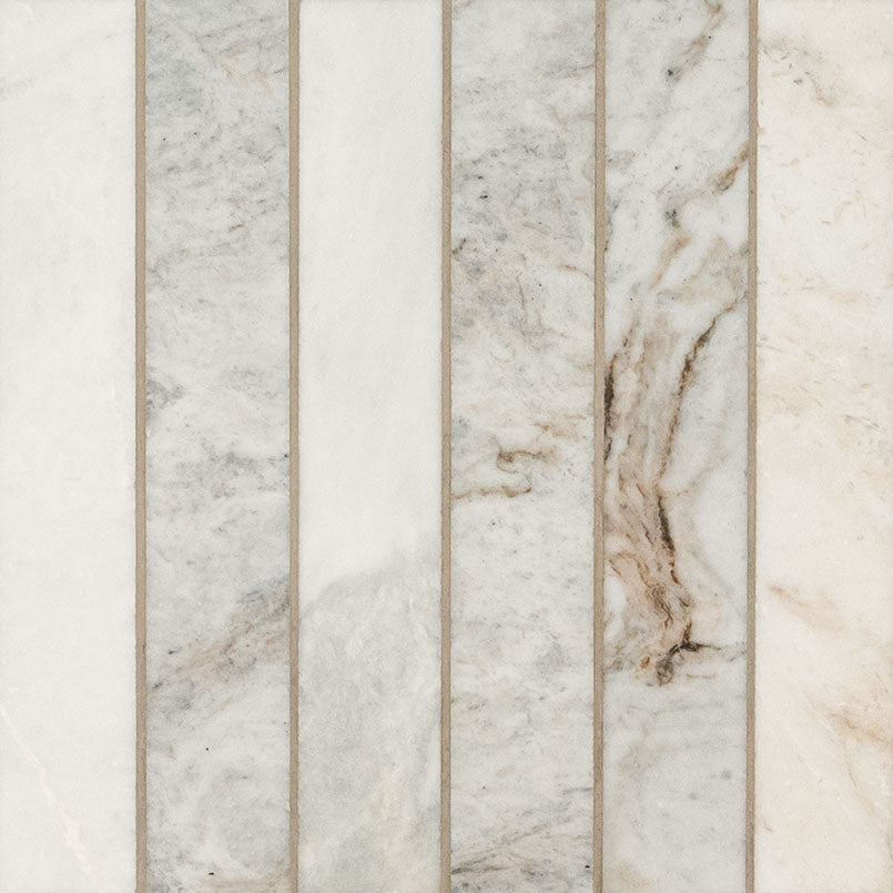 ARABESCATO VENATO WHITE STACK HONED 2X12 Mosaic, Floor or Wall Tile - Shop at Home Craft Studio - 1
