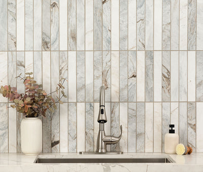 ARABESCATO VENATO WHITE STACK HONED 2X12 Mosaic, Floor or Wall Tile - Shop at Home Craft Studio - 7