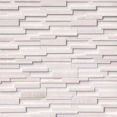 ARCTIC WHITE 3D HONED LEDGER CORNER Wall Tile - Shop at Home Craft Studio - 1