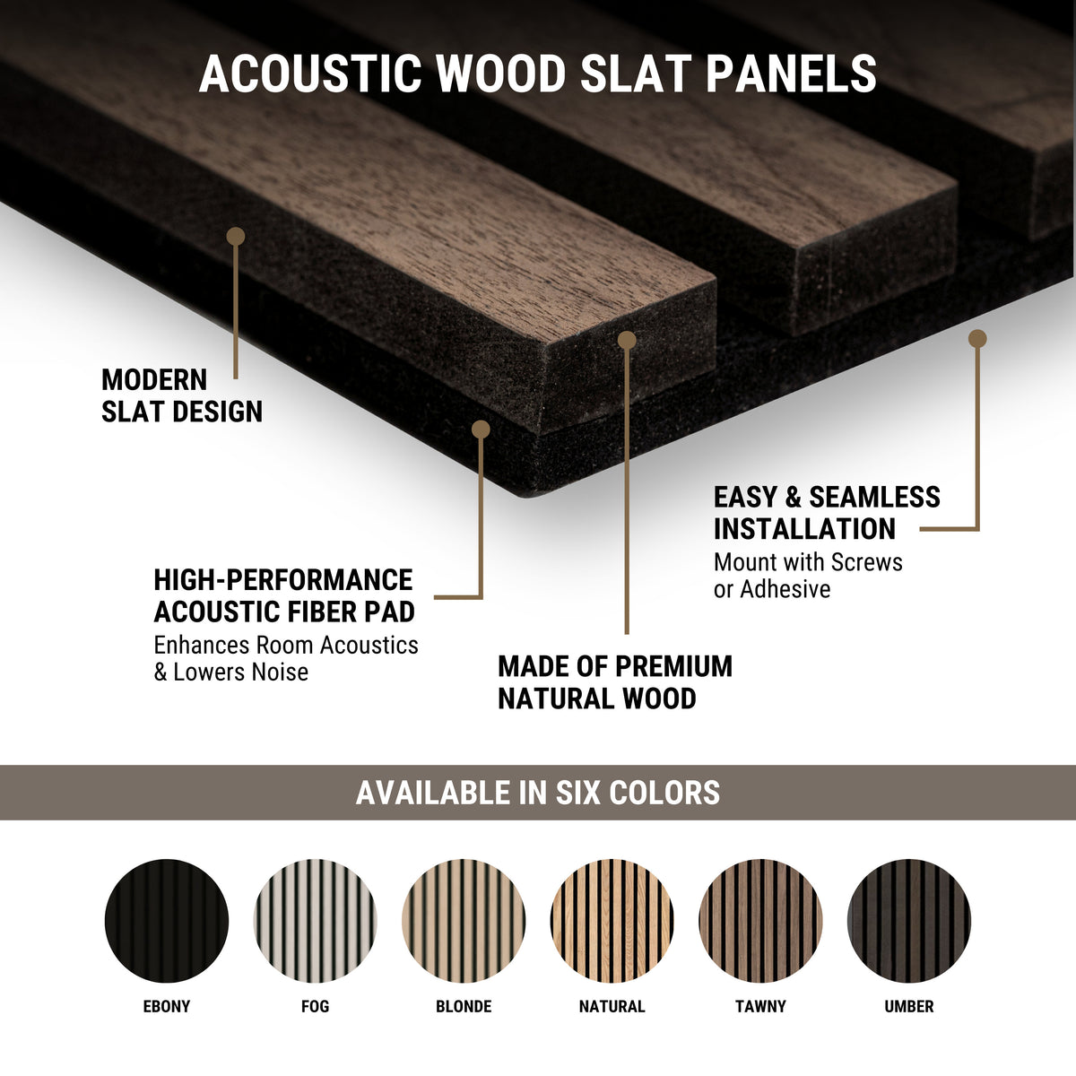 Acoustic Wood Slat Panel Tawny 9.5X120 Acoustic Wood Slat - Shop at Home Craft Studio - 6