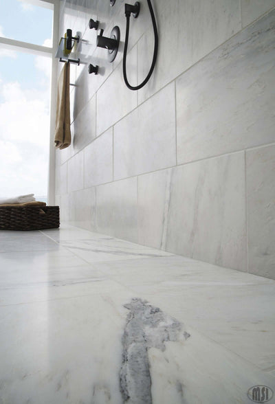 Arabescato Carrara 12X12 Polished Floor or Wall Tile - Shop at Home Craft Studio - 8