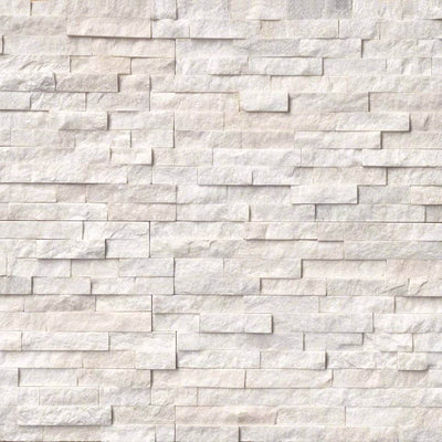 Arctic White Ledger Corner Stacked Stone Panels - Shop at Home Craft Studio - 2