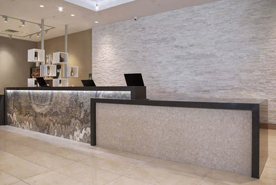 Arctic White Ledger Corner Stacked Stone Panels - Shop at Home Craft Studio - 6